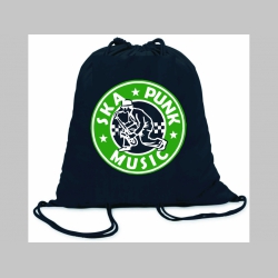 SKA punk music ľahké sťahovacie vrecko ( batôžtek / vak ) s čiernou šnúrkou, 100% bavlna 100 g/m2, rozmery cca. 37 x 41 cm